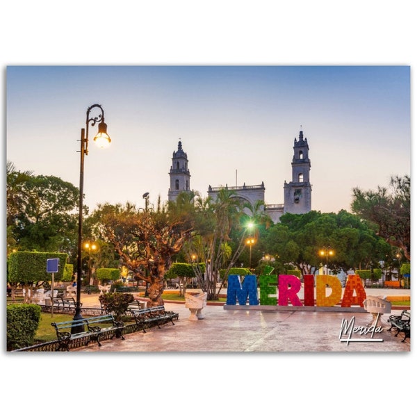 Merida Poster Print Mexico Wall Art Decor | Merida en Domingo Photo Yucatan Home Decoration | USA Traveler Art Gift | Horizontal Photography