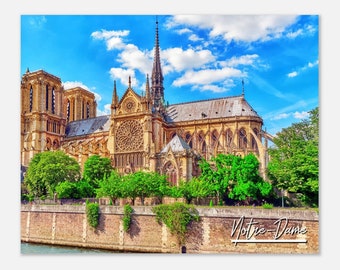 Notre Dame Cathedral Poster: Paris River Seine Art