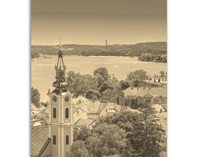 Belgrade Poster Vintage Serbia Print | Retro Belgrade Sepia Photo Gift | Belgrade Wall Art Home Decor Vertical Belgrade Travel City Souvenir
