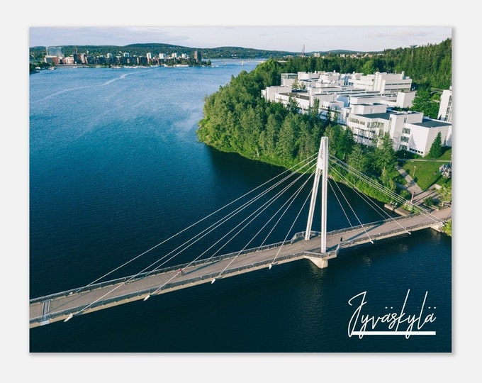 Jyväskylä Finland Print Wall Art | Jyväskylä Home Decor | Jyväskylä Skyline Poster Print | Jyväskylä Bridge | Jyväskylä Hanging Travel Photo