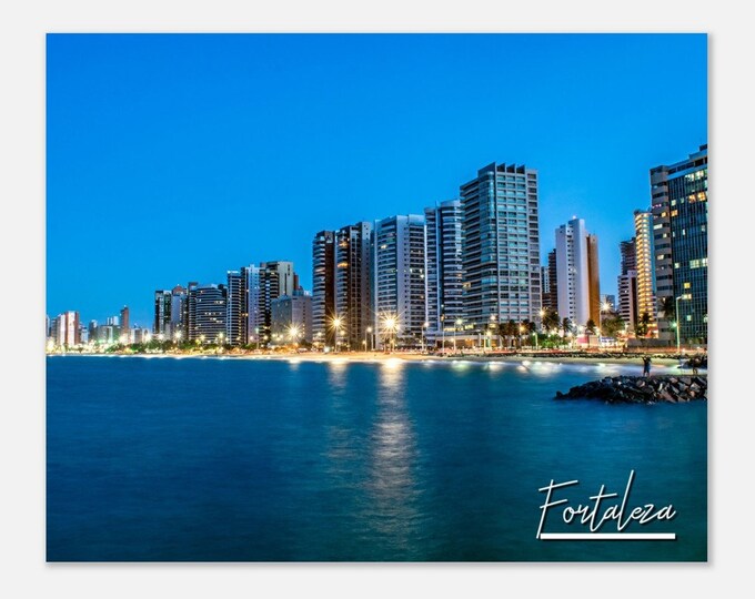 Fortaleza Brazil Travel Poster Wall Art | Fortaleza Home Decor | Fortaleza Iracema Beach Print | Coast Fortaleza Night Horizontal Photo Gift