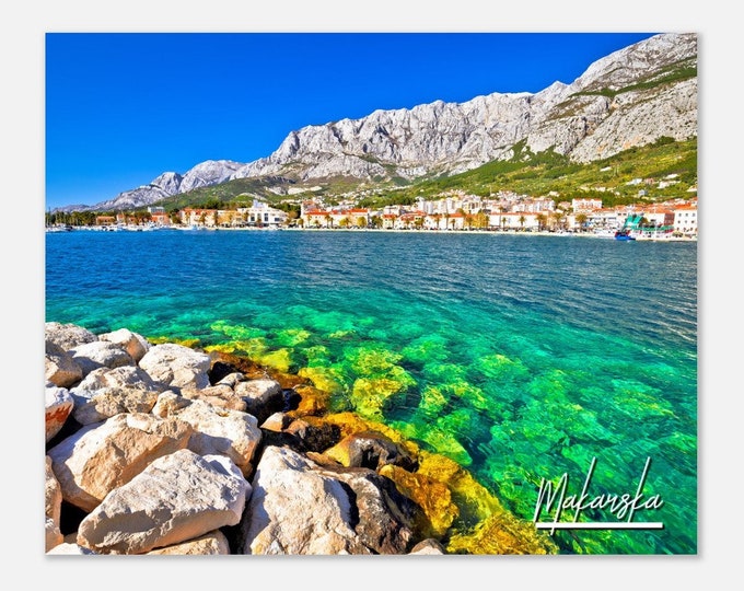 Makarska Croatia Poster Wall Art | Makarska Home Decor | Makarska Riviera Digital Print | Makarska Beach Skyline | Makarska Travel Photo