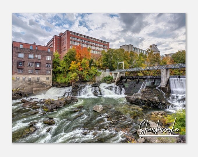 Sherbrooke Canada Poster Print Wall Art | Sherbrooke Magog River Home Decor | Sherbrooke Hydro Electric Dam Print | Sherbrooke Travel Photo