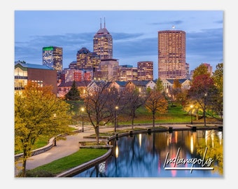 Indianapolis Skyline Poster: Indiana Stadtbild Kunstdruck