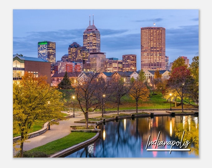 Indianapolis Poster Print Indiana Wall Art | Indianapolis Skyline Cityscape Home Decor Gift | Indianapolis Horizontal IN Travel Photo Prints