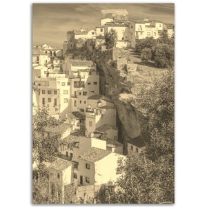 Vintage Cadiz Spain Poster Print | Retro Cadiz Sepia Photo Gift | Cadiz Wall Art Spanish Home Decor | Vertical Cadiz Travel City Poster