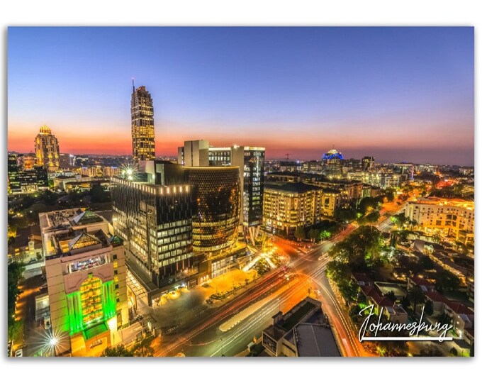 Johannesburg Poster Print Wall Art | South Africa Sandton Photo Decor Art | Johannesburg Traveler Gift | Johannesburg Horizontal Photography
