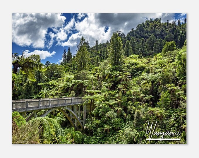 Wanganui New Zealand Travel Poster Wall Art | Wanganui Forest Home Decor | Wanganui Digital Print | Wanganui Bridge Landscape Hangings Photo