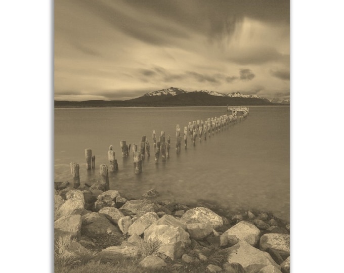 Patagonia Poster Vintage Chile Print | Retro Patagonia Sepia Photo Gift | Patagonia Wall Art Home Decor | Vertical Patagonia Travel Souvenir