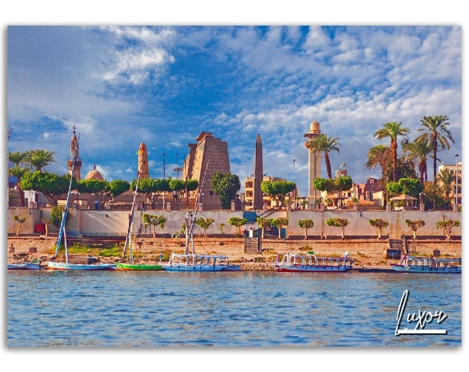 Luxor Poster Print Wall Art | Luxor Home Decor | Luxor Digital Print Collectible | Luxor Egypt Horizontal | Luxor Hangings Travel Photo