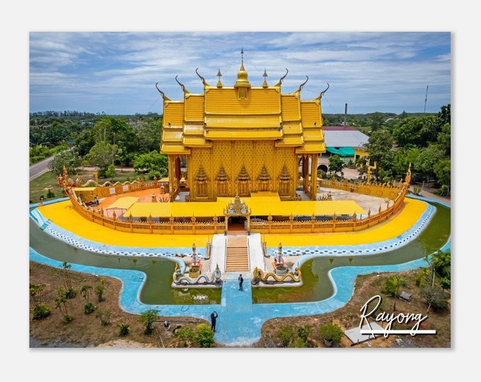 Rayong Thailand Poster Print Wall Art | Rayong Home Decor | Rayong Wat Tha Makok Print | Rayong Horizontal | Rayong Hangings Travel Photo