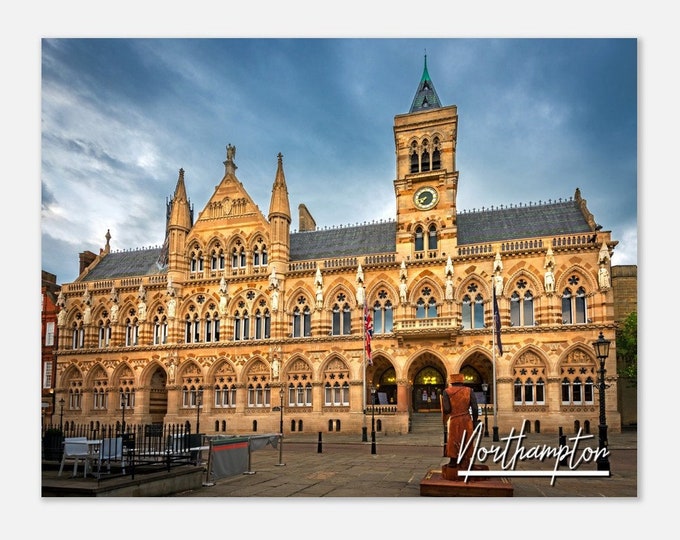 Northampton England Print Wall Art Northampton Home Decor | Northampton Guildhall Building | Northampton Horizontal Hangings Travel Photo