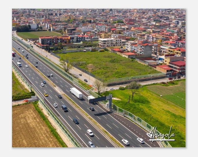 Afragola Italy Travel Poster Wall Art | Afragola Home Decor | Afragola Town Print | Afragola Motorway Horizontal | Afragola Hangings Photo