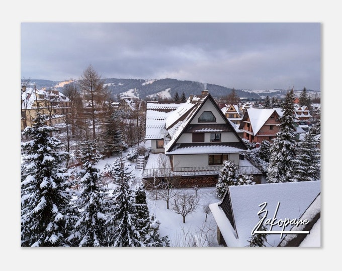Zakopane Poland Poster Print Wall Art | Zakopane Home Decor | Zakopane Winter Snow Print | Zakopane Horizontal | Zakopane Travel Photo Gift