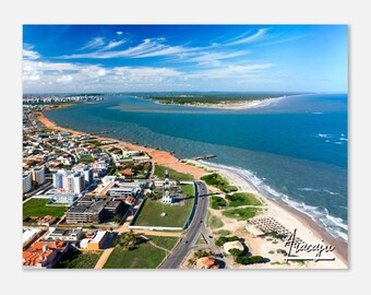 Aracaju Brazil Travel Poster: South America Coastline Skyline Art