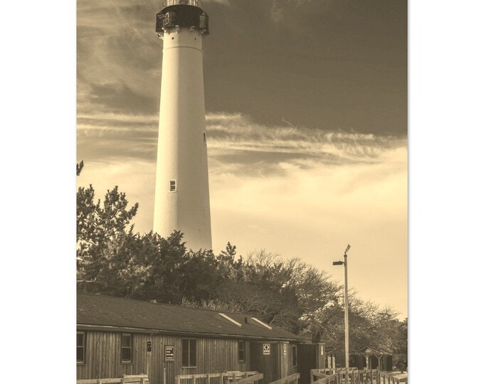 Vintage Cape May New Jersey Travel Poster Wall Art | Cape May Coast Home Decor | Cape May Retro Vertical Lighthouse Digital Prints Photo