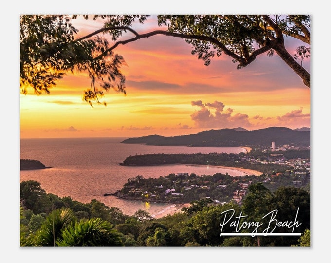Patong Beach Thailand Travel Poster Wall Art | Patong Beach Home Decor | Patong Beach Sunset Landscape Print | Patong Beach Horizontal Photo