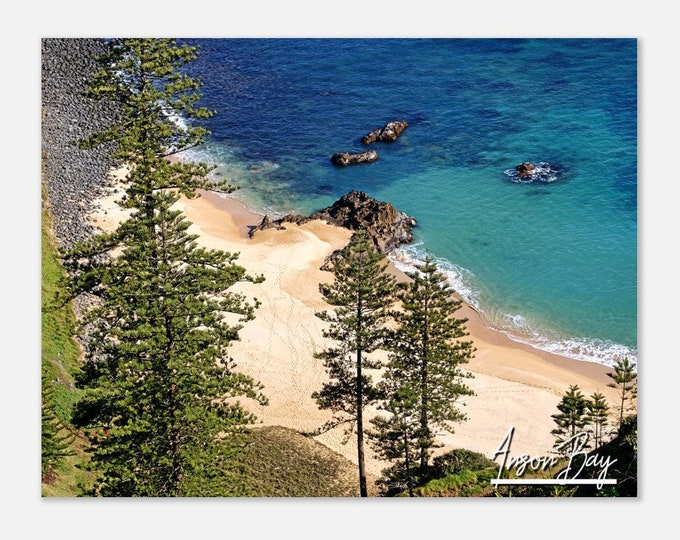 Anson Bay Norfolk Island Travel Poster Wall Art | View Over Anson Bay Home Decor | Anson Bay Coast Print | Anson Bay Skyline  Beach Photo
