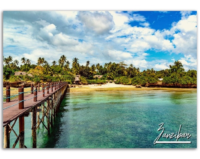 Zanzibar Africa Poster Print Wall Art | Zanzibar Tropical Beach Home Decor Gift Hangings | Zanzibar Digital Prints | Horizontal Travel Photo