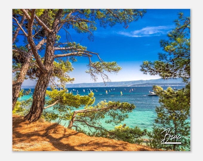Brac Croatia Town Poster Print Wall Art | Brac Boat Home Decor | Brac Digital Print | Brac Coastal Horizontal | Brac Hangings Travel Photo