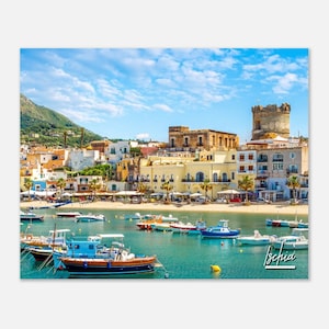 Ischia Italy Poster Wall Art | Ischia Gift Home Decor | Ischia Digital Print | Ischia City Horizontal | Ischia Mountain Hanging Travel Photo