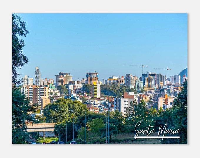 Santa Maria Brazil Travel Poster Wall Art | Santa Maria Skyline Home Decor | Santa Maria City Print | Santa Maria Horizontal Hangings Photo