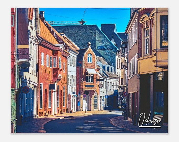 Odense Denmark Poster Wall Art | Odense Old City Home Decor | Odense Street Poster Print | Odense Horizontal | Odense Hangings Travel Photo