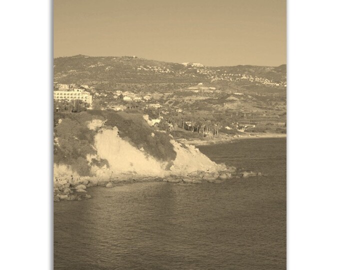Coral Bay Poster Vintage Cyprus Print | Retro Coral Bay Sepia Photo Gift | Coral Bay Wall Art Home Decor | Vertical Coral Bay Travel Print