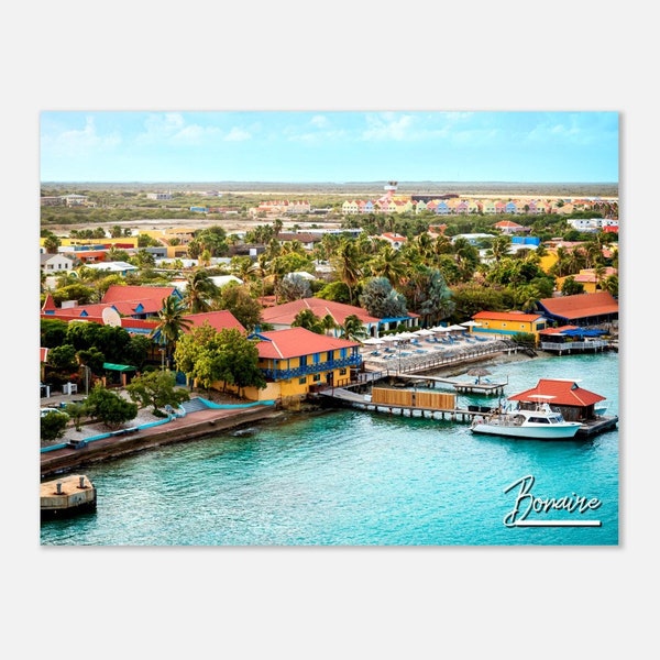 Bonaire Poster Wall Art | Bonaire Beach Home Decor | Bonaire Tropical Print | Bonaire Horizontal | Bonaire Coast Hangings Travel Photo Gift