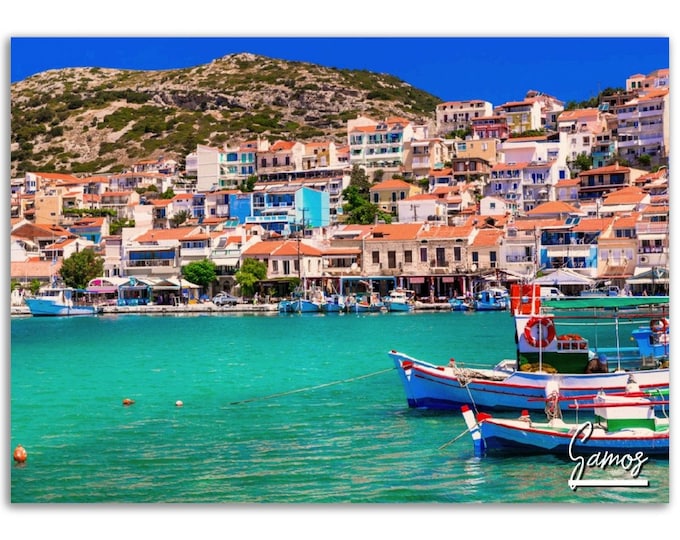 Samos Poster Print Wall Art | Samos Greece Home Decor Gift Hangings | Samos Digital Print Collectible | Samos Greece Horizontal Travel Photo