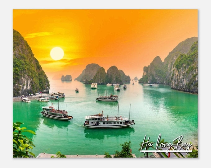 Ha Long Bay Vietnam Poster Print Wall Art | Ha Long Bay Home Decor | Ha Long Bay Print Collectible | Ha Long Bay Hangings Travel Photo Gifts