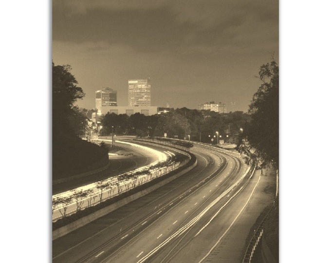 Greenville Poster Vintage South Carolina Print | Retro Greenville Sepia Photo Gift | Greenville Wall Art Home Decor | Vertical Travel Print