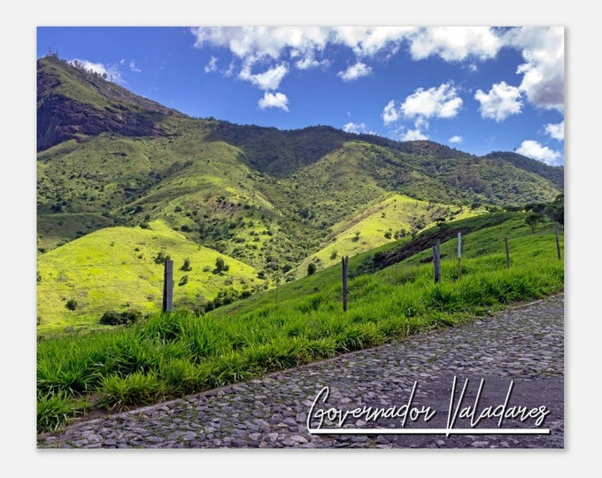 Governador Valadares Brazil Travel Poster Wall Art | Governador Valadares Home Decor Ibituruna Peak Print | Governador Valadares Hill Photo