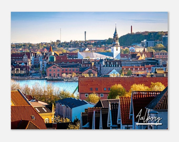 Aalborg Denmark Center Travel Poster Print Wall Art | Aalborg Home Decor | Aalborg Poster Print Beach Nørre Sundby | Aalborg Colorful Photo