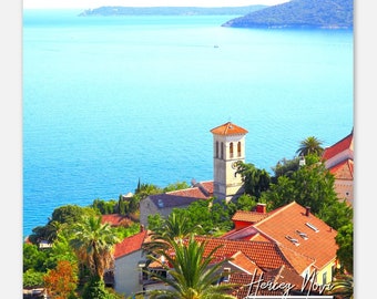Impresión de Herceg Novi, Montenegro: Paisaje costero de la bahía de Kotor