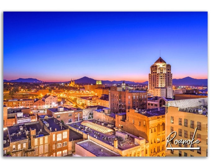 Roanoke Poster Print Wall Art | Roanoke Home Decor | Roanoke Digital Print Collectible | Roanoke Horizontal | Roanoke Hangings Travel Photo