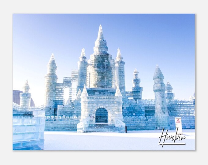 Harbin China Poster Print Wall Art | Harbin Snow Sculpture Home Decor | Harbin Winter Print Gift | Harbin Ice Structure Hanging Travel Photo