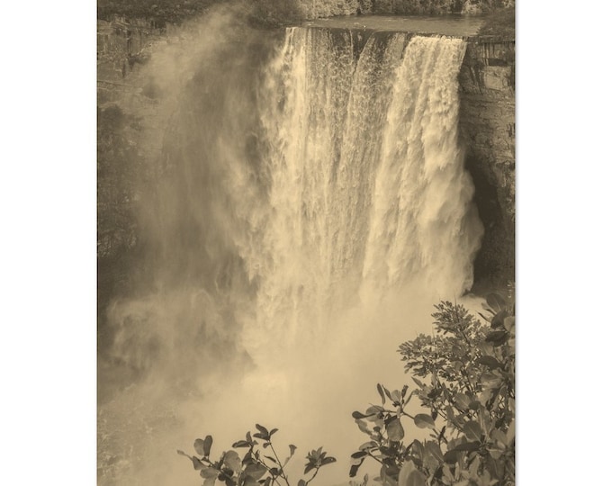 Vintage Kaieteur National Park Guyana Travel Poster Print Wall Art | Retro Kaieteur Waterfall Home Decor Print | Kaieteur Sepia Photo Poster