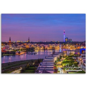 Dortmund Germany Poster Print Wall Art | Skyline Cityscape Home Decor Gift Hangings | Dortmund Digital Prints | Horizontal Travel City Photo