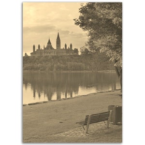 Vintage Ottawa Poster Print | Retro Ottawa Black White Sepia Photo Gift | Ottawa Wall Art Home Decor | Vertical Ottawa Travel City Poster