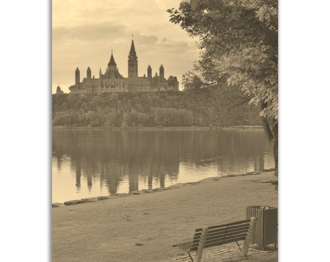 Vintage Ottawa Poster Print | Retro Ottawa Black White Sepia Photo Gift | Ottawa Wall Art Home Decor | Vertical Ottawa Travel City Poster