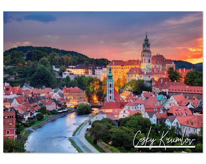 Cesky Krumlov Poster Print Czech Republic Wall Art | Cesky Krumlov Home Decor Gift | Cesky Krumlov Digital Prints | Horizontal City Photo