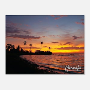 Maracaibo Venezuela Travel Poster Wall Art | Maracaibo Sunset Home Decor Print | Maracaibo Coastal Horizontal | Maracaibo  Seascape Photo