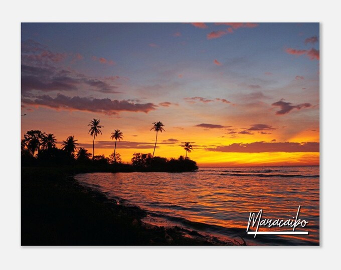Maracaibo Venezuela Travel Poster Wall Art | Maracaibo Sunset Home Decor Print | Maracaibo Coastal Horizontal | Maracaibo  Seascape Photo