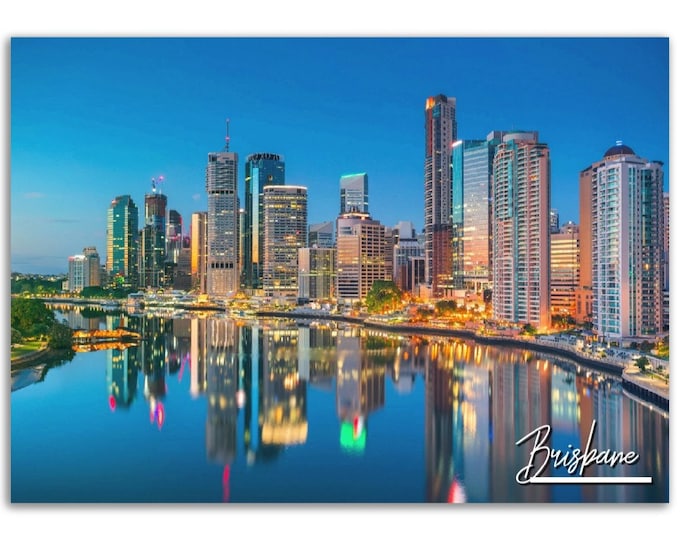 Brisbane Australia Poster Print Wall Art | Brisbane Skyline Cityscape Home Decor Gift Hangings | Brisbane Digital Prints | Horizontal Photo