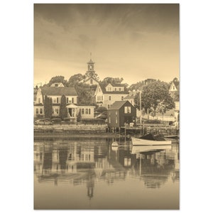 Vintage Portsmouth New Hampshire Travel Poster Print Wall Art | Retro Portsmouth Home Decor Print Vertical | Portsmouth Coast Sepia Photo