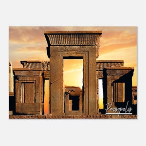 Persépolis Irán Cartel Arte de la pared / Persépolis Decoración del hogar / Persépolis Impresión Antiguo Palacio Atardecer / Persépolis Colgantes Viaje Foto Arte