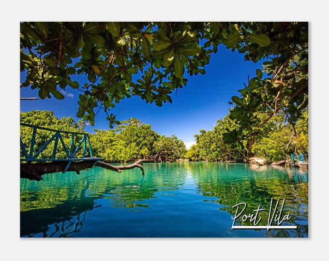 Port Vila Vanuaty Poster Wall Art | Port Vila Blue Lagoon Home Decor | Port Vila Natural Landscape Digital Print | Port Vila Travel Photo