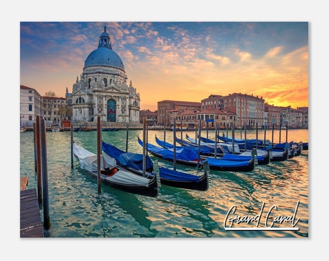 Grand Canal Italy Travel Poster Wall Art | Grand Canal Home Decor | Grand Canal Print | Grand Canal Santa Maria della Salute Basilica Photo