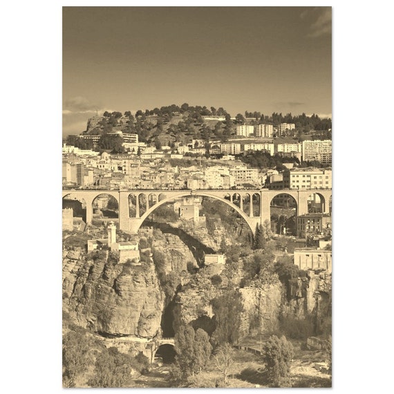 Vintage Constantine Algeria Travel Poster: City of Bridges Wall